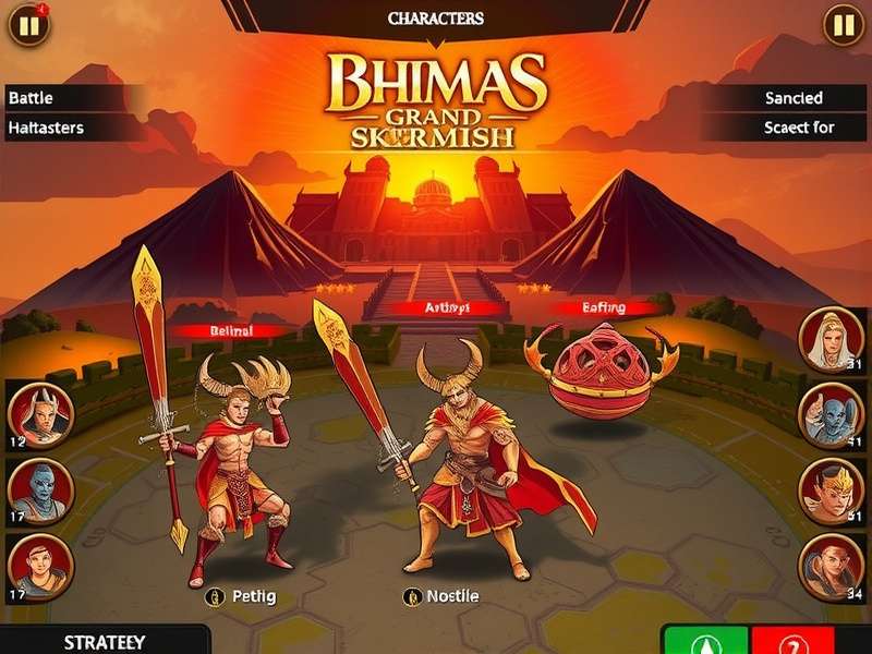 Bhima S Grand Skirmish strategy map with tactical indicators